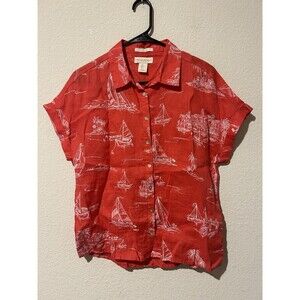 Cynthia Rowley Red Button Down Shirt